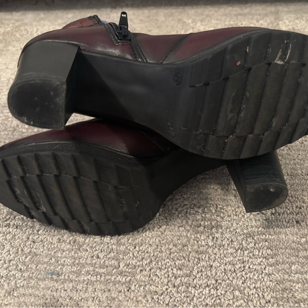 Women's DORKING  Burgundy, soft leather Ankle Boots - Picture 2 of 5